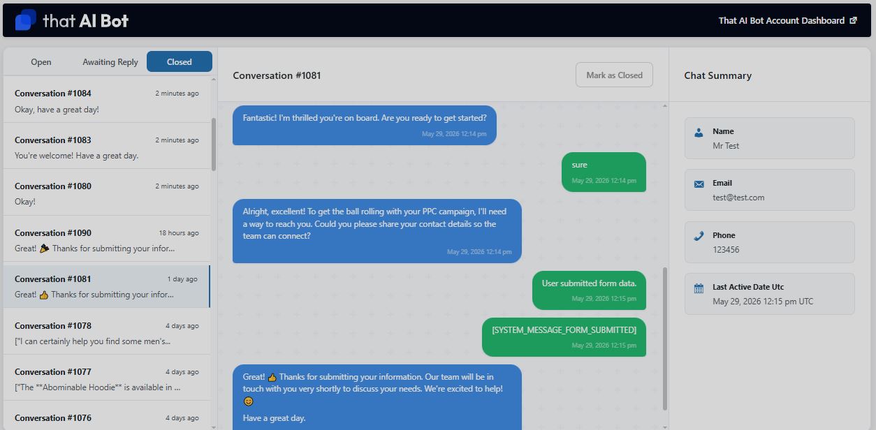 Live Chat Hub and Lead Inbox